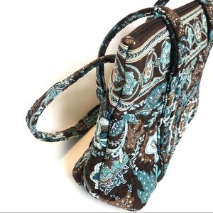 Vera Bradley | Bags | Vera Bradley Shoulder Purse Tote Blue Brown ...